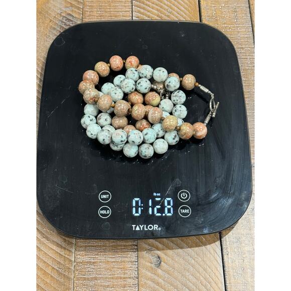 Lot of 2 Necklaces: Multi-Color Agate Lotus Jasper - Picture 8 of 8